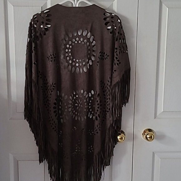 Vegan Suede Poncho - Picture 1 of 7